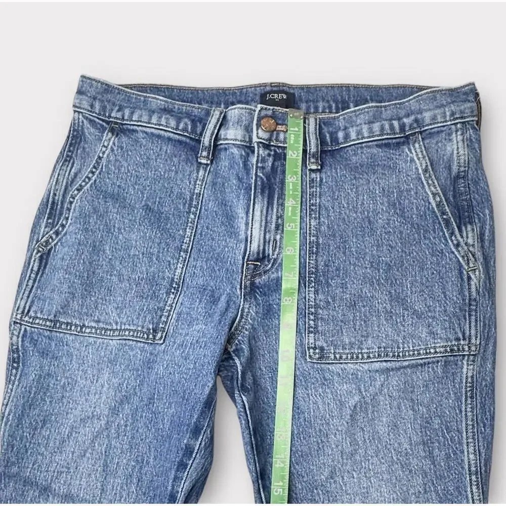 J.Crew Womens Jeans Denim Blue Medium Wash Cropped Pockets Zipper Size 29